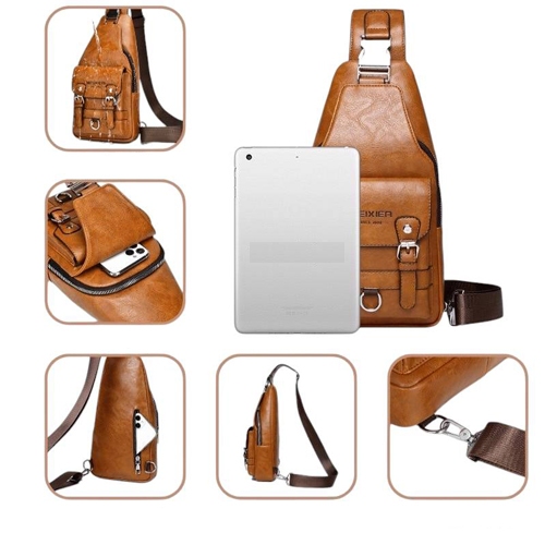กระเป๋าคาดอก หนังpu แฟชั่น ผู้ชาย bag design รุ่น 129