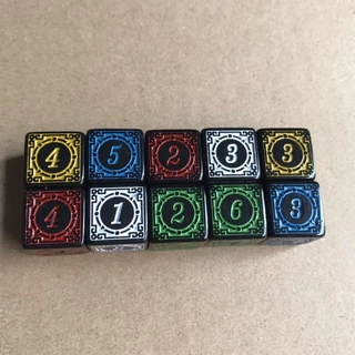 ลูกเต๋าอะคริลิคมีลวดลาย​ Dice​ 6​ หน้า.ขนาด​ 1.6ซม.ราคาต่อลูก