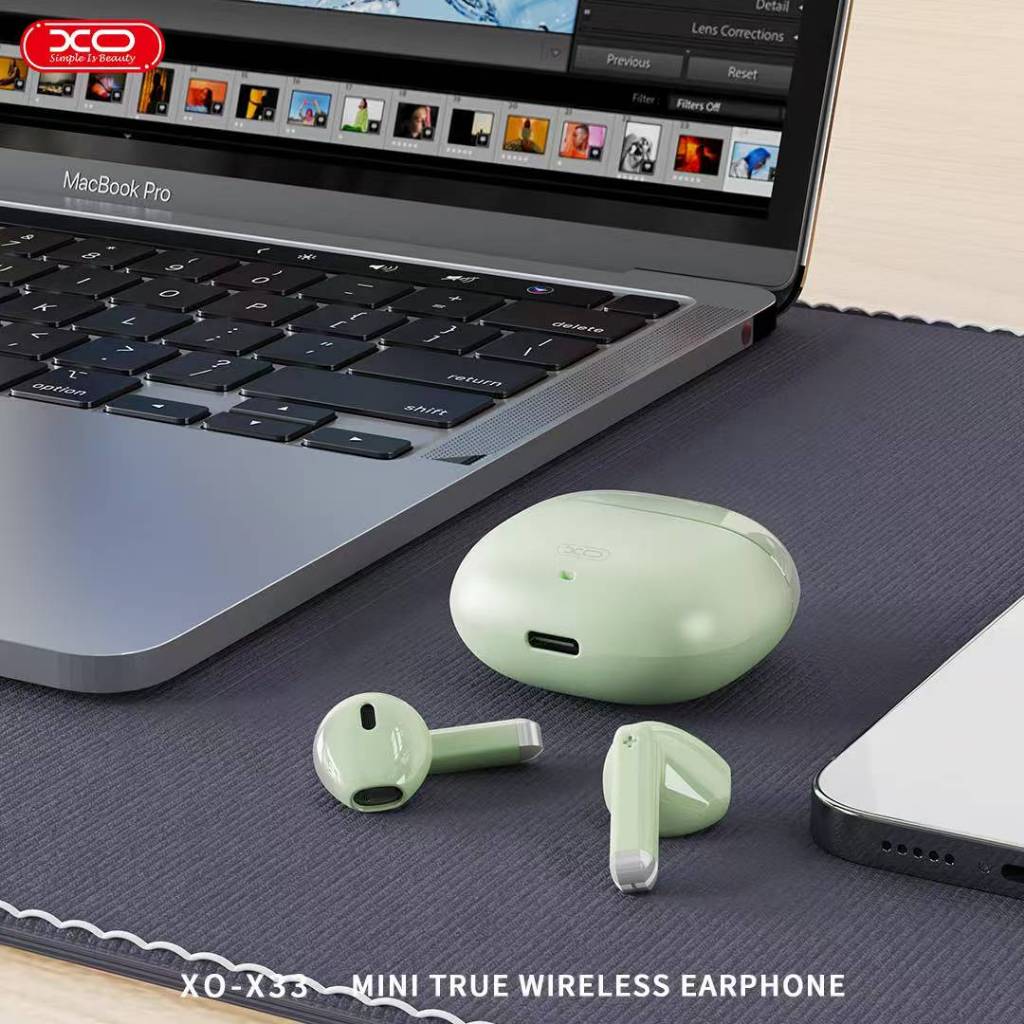 XO -X33 หูฟังบลูทูธ Bluetooth 5.3 สเตอริโอในหูแบบครึ่งตัว ไร้สาย Bluetooth Gaming พร้อมกล่องชาร์จ  ของแท้100%