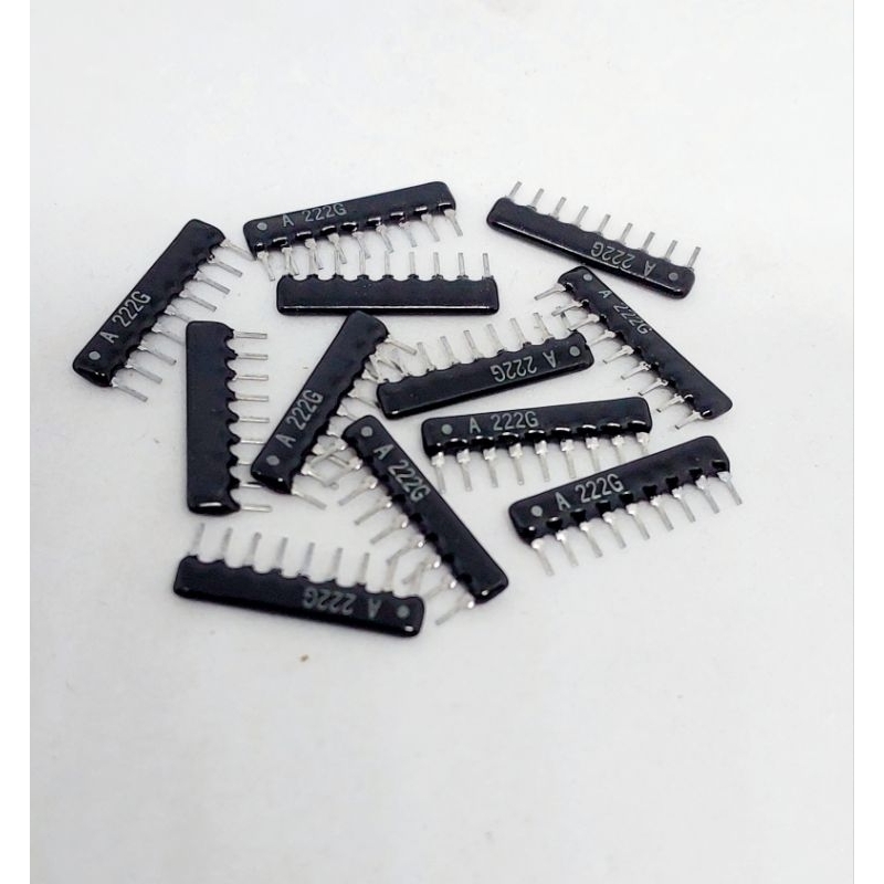 (ชุด 3 ตัว) Network Resistor A222G ( 2.2K ) 9 Pins , A222G ,  R แพค 2.2K, ตัวต้านทาน R Pack ,R Netwo