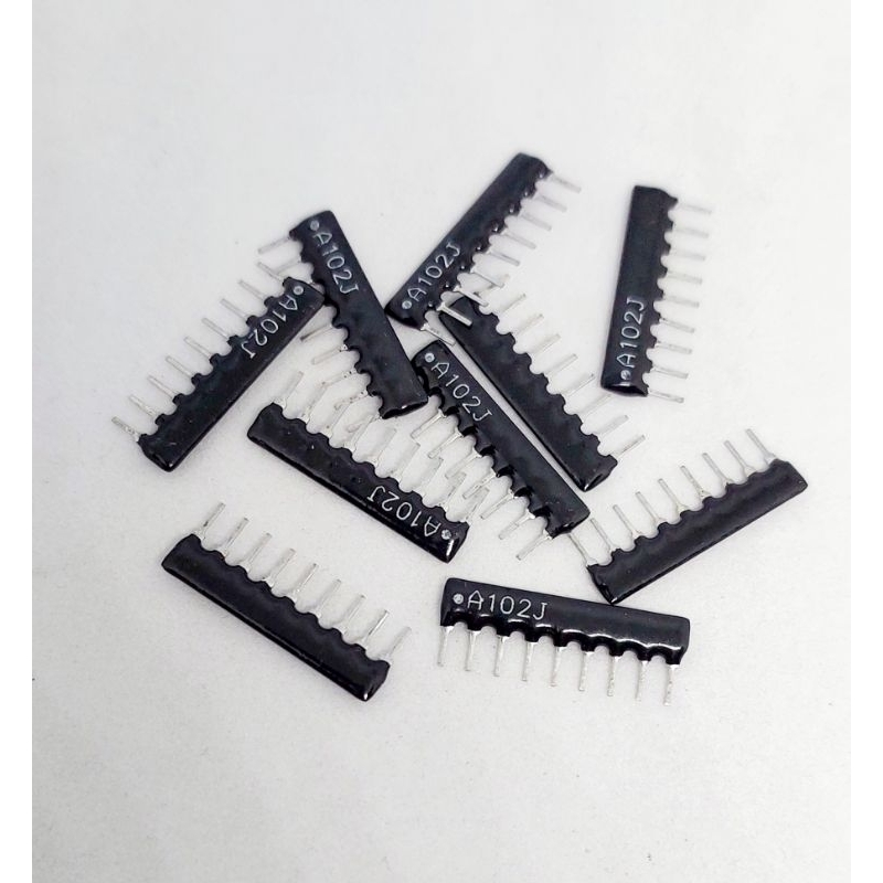 (ชุด 3 ตัว) Network Resistor A102J ( 1K ) 9 Pins , A09-102J ,  R แพค 1K, ตัวต้านทาน R Pack ,R Networ
