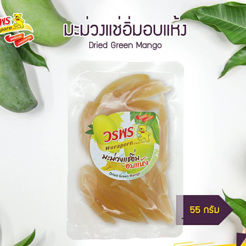 วรพร มะม่วงแช่อิ่มอบแห้ง 1,000 กรัม  (มะม่วง แช่อิ่ม อบแห้ง มะม่วงดอง ดอง)