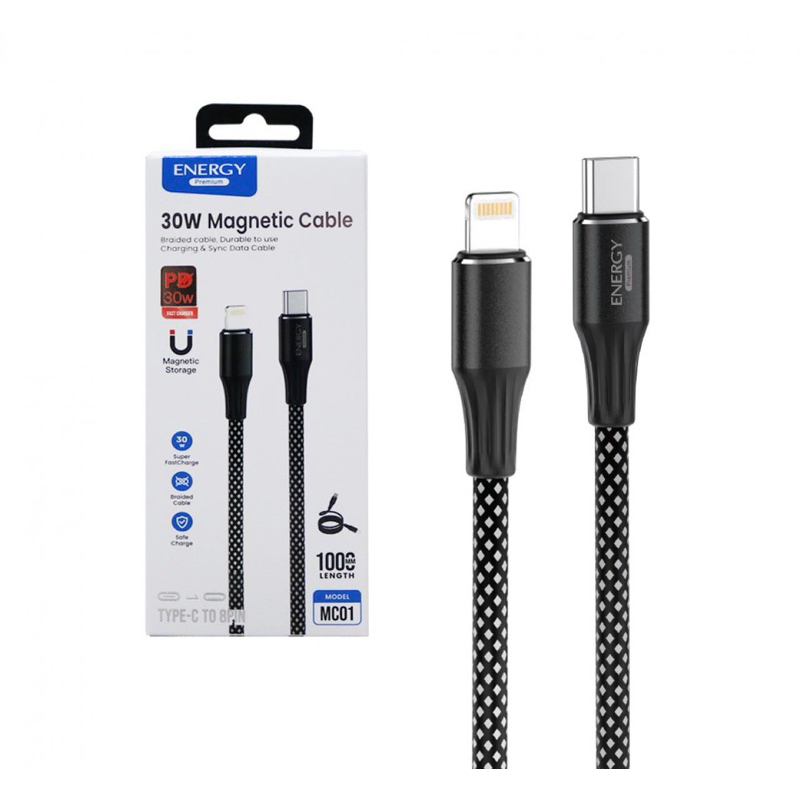 สายชาร์จ Magnet MC01-C to IP8PIN 30W MAX