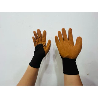 ถุงมือผ้าเคลือบยาง(12คู่)ตราcaiing ช้างL380กันลื่นกันของมีคมบาด