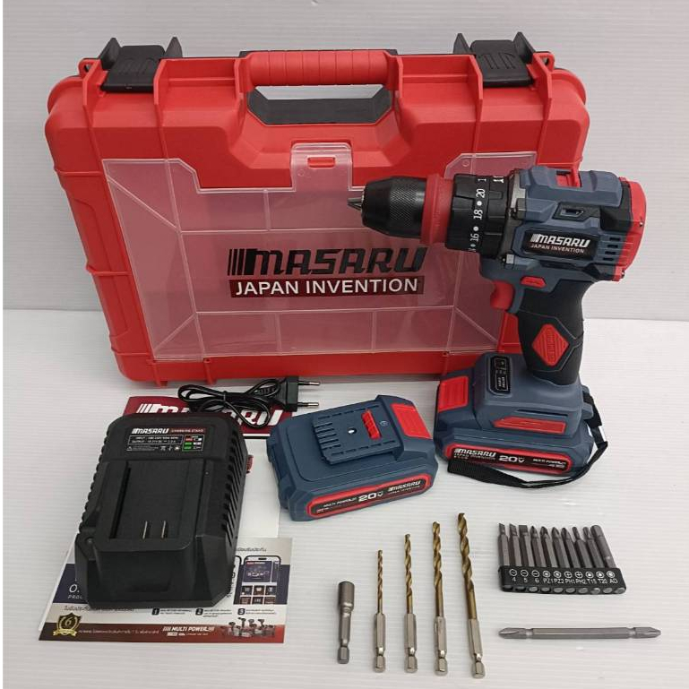 MASARU สว่านไขควงกระแทกไร้สาย 2in1 รุ่น SCDI-105 ( สว่านเปลี่ยนเป็นหัวไขควงได้ ) ปรับได้ 3 ระบบ Motor Brushless ของแท้