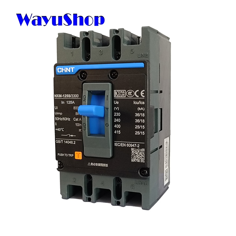 CHINT NXM-125S/3300 3P 125A 25kA  โมลเคสเซอร์กิตเบรกเกอร์ MCCB 3P 125A