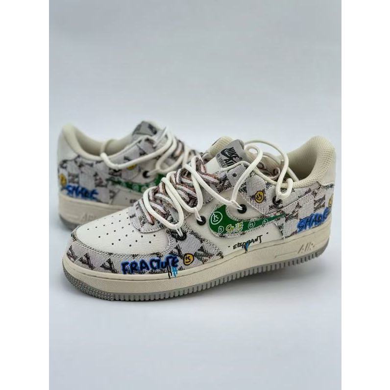Nike Air Force 1 Low 07 รองเท้าผ้าใบ Graffiti บุคลิกภาพ BD0077 -333