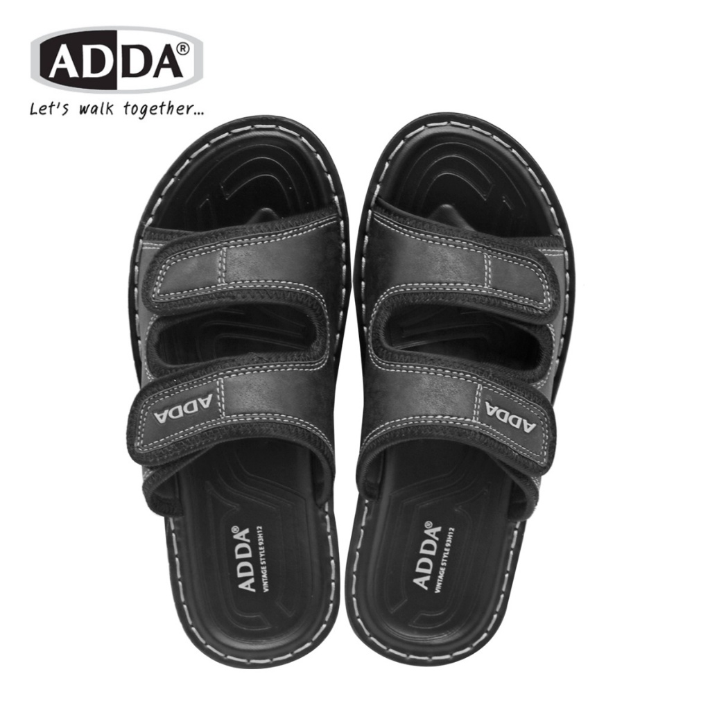 🔥ADDA 93H12 รองเท้าแตะ รองเท้าลำลอง สำหรับผู้ชาย แบบสวม รุ่น ไซส์ 7-10 สี ดำ น้ำตาล Moontree