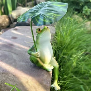 ตุ๊กตากบ กบจําลองตกแต่ง Creative Garden Decoration รูปปั้นกบ การ์ตูนตกแต่งภูมิทัศน์ 3D Craft กบเครื่องประดับตกแต่งถังปลา