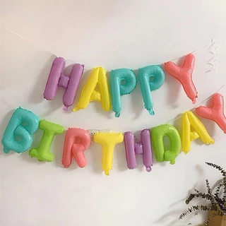 พร้อมส่ง ชุดลูกโป่งฟอยล์ HAPPY BIRTHDAY ลูกโป่งฟอยล์ตัวอักษร 16 นิ้ว