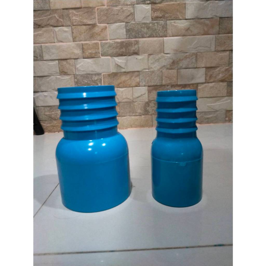 หางปลาไหล PVC ข้างเดียว ข้อต่อสายยาง+ท่อ ขนาด 1,1 1/2,2,3นิ้ว แบบสวมท่อ (สีฟ้า)