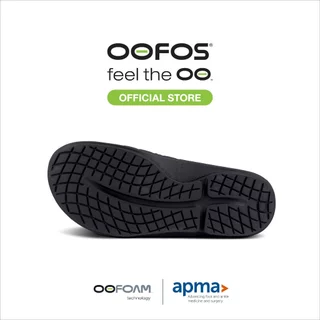 OOFOS OOahh Matte Black Sport Flex รองเท้าเพื่อการฟื้นฟู