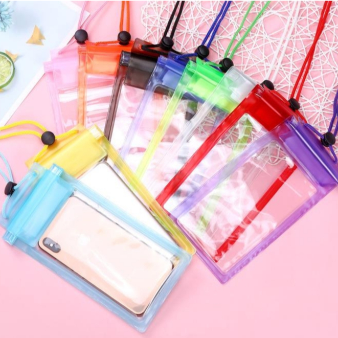 พร้อมส่ง กระเป๋ากันน้ำ กระเป๋าใส่โทรศัทร์คละสี5สี เซ็ทละ 5 ชิ้นคละสีรุ่น z167