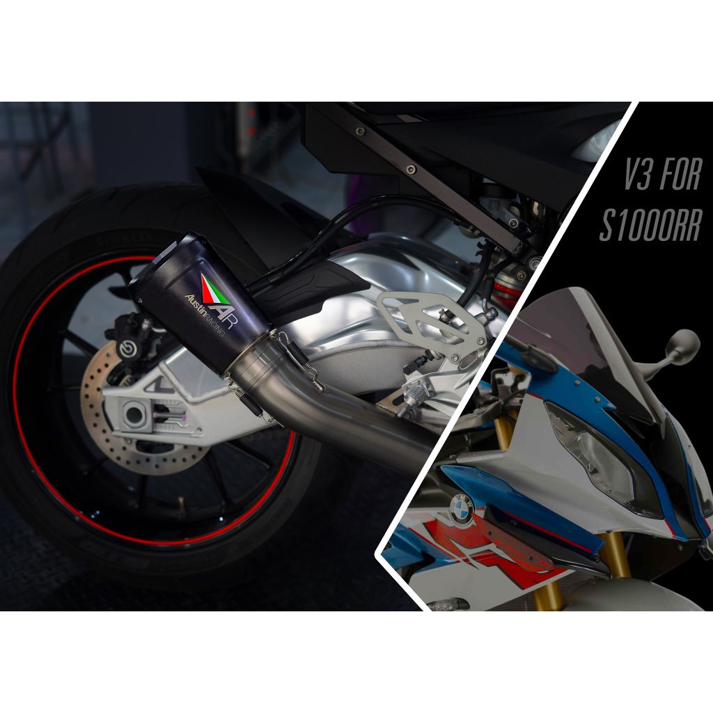 ท่อAustin Racing สำหรับ S1000RR 2017-2019 | DE-CAT V3 150MM BLACK CERAMIC CAN