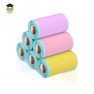 💥ถูกสุดๆ สติกเกอร์ความร้อน 57x30 mm แบบสี 3 ม้วน เว้นขอบ สติ๊กเกอร์สี เครื่องปริ้นพกพา PeriPage