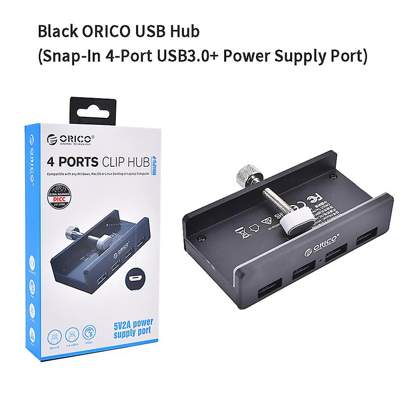 Orico Black mh4pu-p Computer Clip-type 4 Ports Usb 3.0 Type A Hub Adapter
