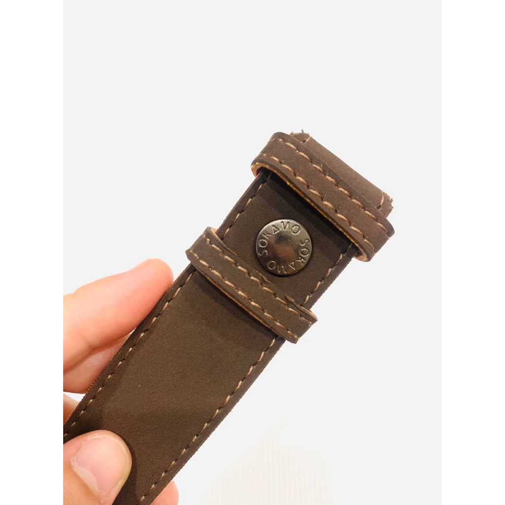 เข็มขัดนักศึกษา กำมะหยี่ สีน้ำตาลแก่ สีน้ำตาลอ่อน สายเปล่า ไม่มีหัว คุณภาพดี พร้อมส่ง - รูปที่ 6