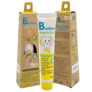 BAYBEE ยาสีฟันเด็ก มิลค์เอนไซม์ กลิ่นกล้วย ออแกนิค สำหรับเด็…