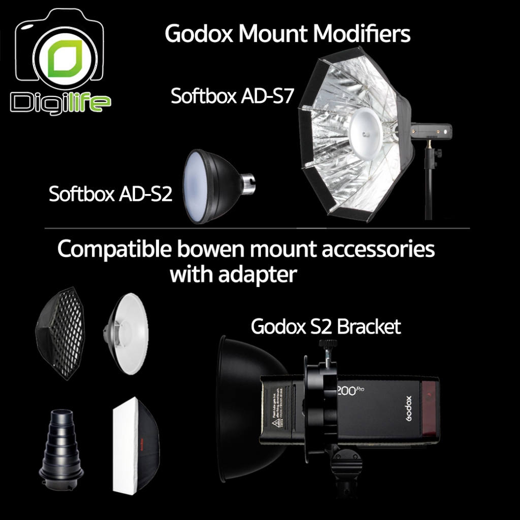 Godox Flash AD200Pro TTL HSS Pocket Flash - รับประกันศูนย์ Godox Thailand 3ปี / Digilife