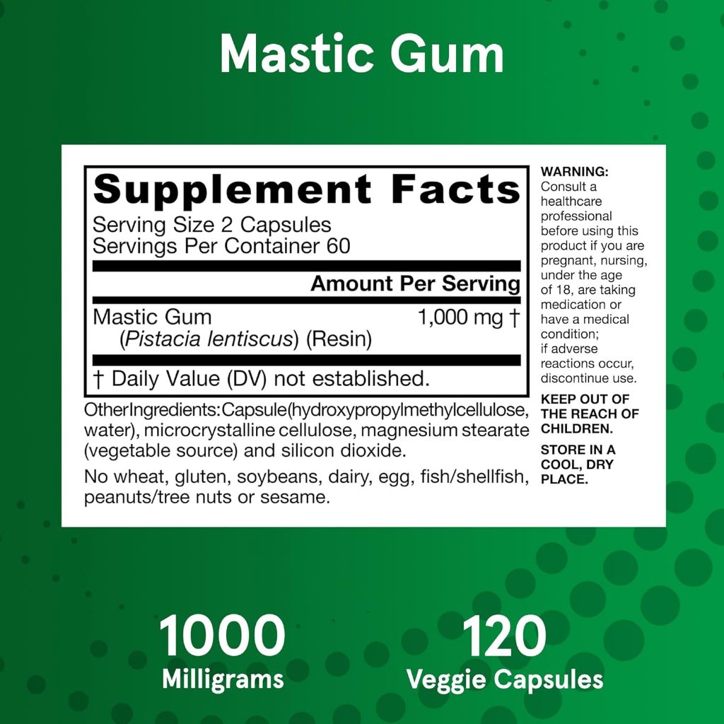 Mustic Gum (500 mg - 120 capsules) by Jarrow Formulas แมสติกกัม - รูปที่ 3