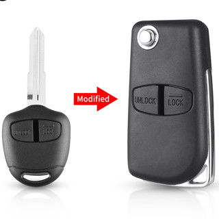 กรอบกุญแจพับ Pajero , Triton แบบ 2 ปุ่ม (แบบร่องซ้าย) + ซิลิ…