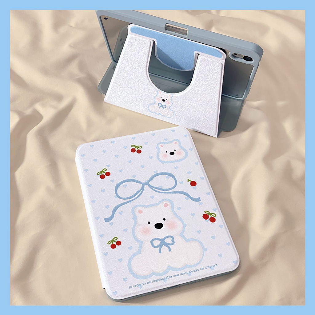 💥พร้อมส่ง💥เคสiPadหมุน 360°Gen9 Air6 11/13 Air7ที่ใส่ปากกา โบว์ริบบิ้นลูกสุนัขเชอร์รี่case iPad Gen11