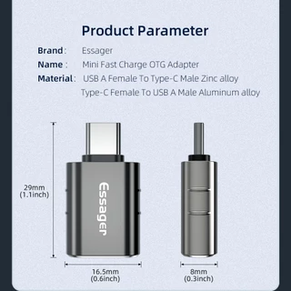Essager อะแดปเตอร์ Micro To Type C USB 3.0 OTG สำหรับชาร์จโทรศัพท์มือถือและคอมพิวเตอร์