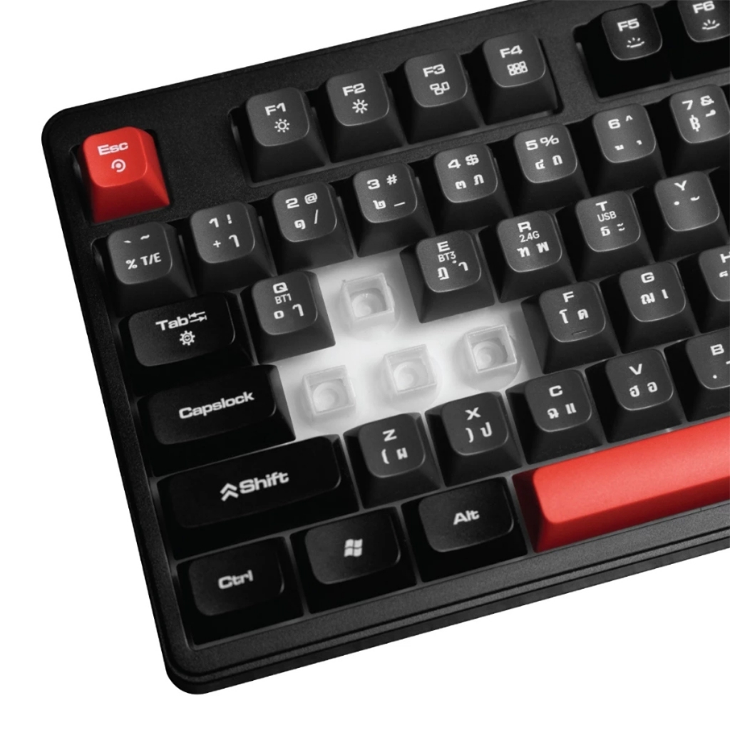 คีย์บอร์ดเกมมิ่งไร้สาย SIGNO E-Sport Wireless Gaming Keyboard EXODUS รุ่น KB-726 เชื่อมต่อได้ 3 ระบบ (BT5.3/2.4G/สาย) - รูปที่ 3