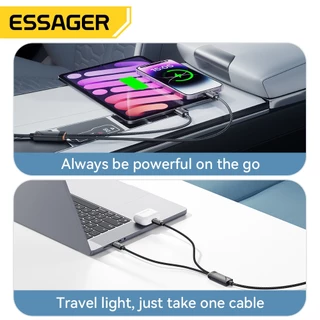 Essager PD100W 2-in-1 (C-C+L/C-C+C)สายเคเบิลข้อมูล เหมาะสำหรับซีรีส์ ip5-16
