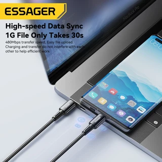 Essager สายชาร์จ Type c เป็น Type c 240w ชาร์จเร็ว รองรับ PD3.1 สําหรับโทรศัพท์มือถือ Huawei Samsung โน้ตบุ๊ก