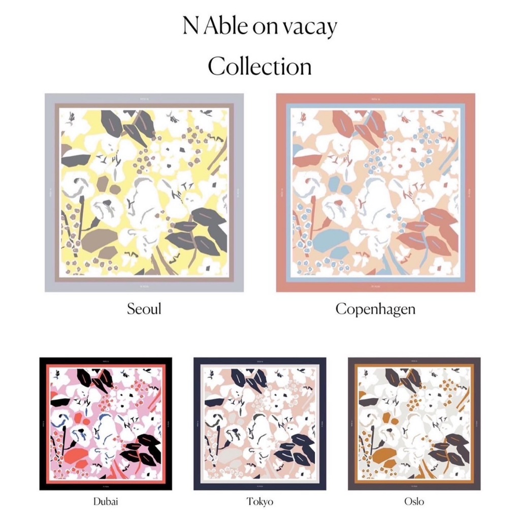 ผ้าคลุม N able on vacay (Premium matte silk nano) เนื้อนุ่ม เบา สบายที่สาวๆติดใจ  Size 115 x 115 cm