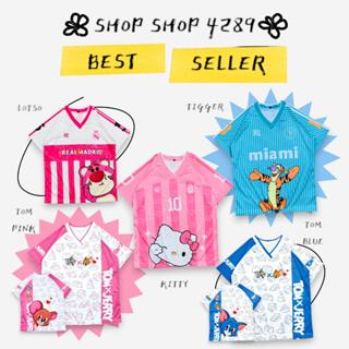 ( M119 ) เสื้อยืด รุ่น cute mini การ์ตูนรวมลาย คอวีลายริ้ว ม…