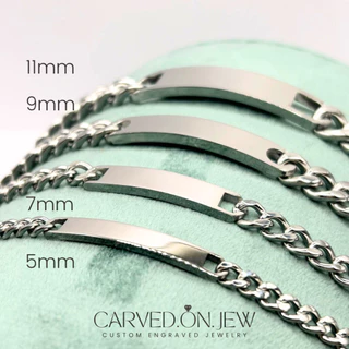02-สร้อยข้อมือแสตนเลส 2 สี🤍🖤 สลักชื่อฟรีไม่จำกัดตัวอักษร✨Carved.on.jew