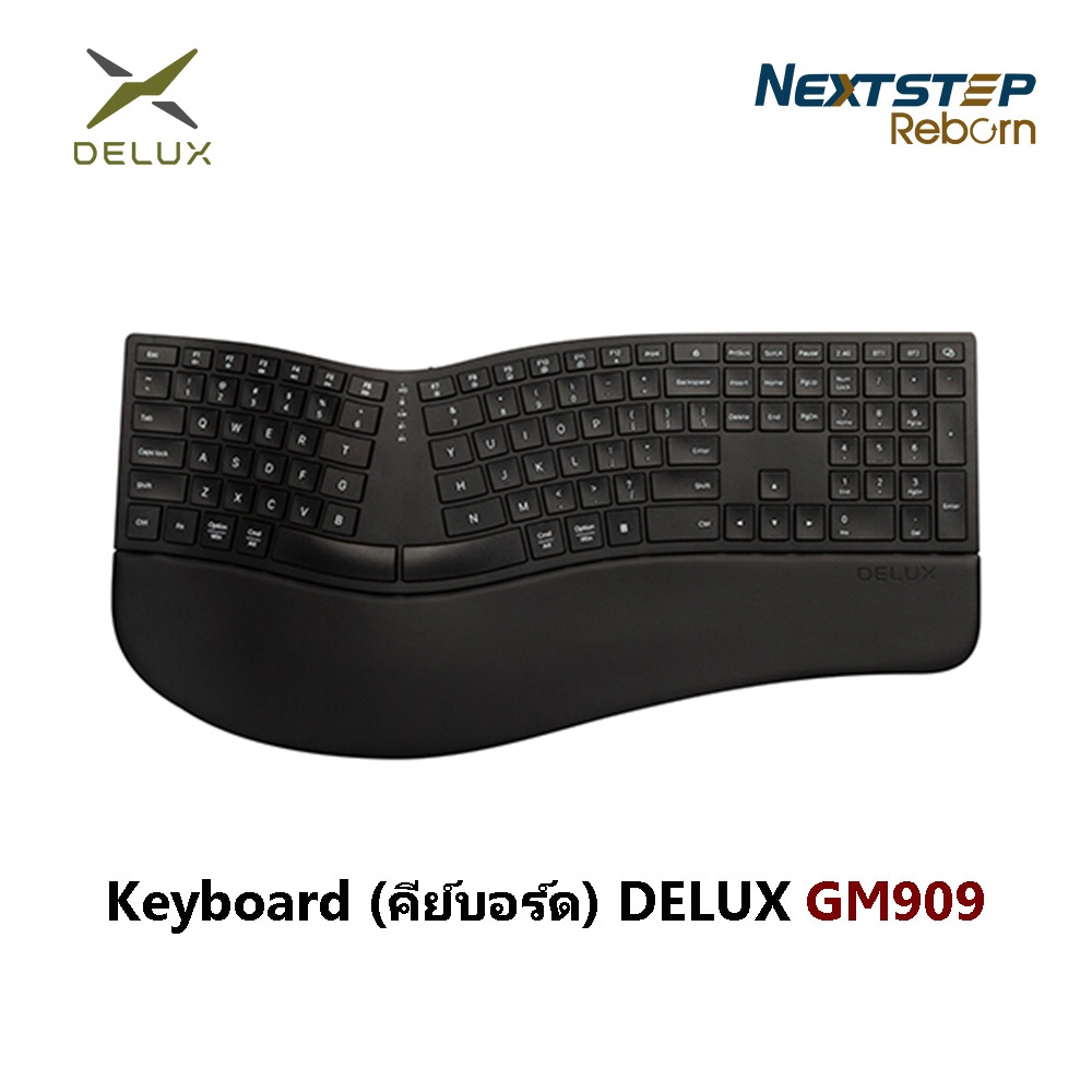 DELUX Keyboard  ( คีย์บอร์ด ) GM909 ( สินค้ามือ1 ) ประกัน 1 ปี