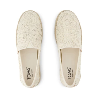 TOMS รองเท้าลำลองผู้หญิง สลิปออน รุ่น Alpargata Rope Sole 2.0 Natural Crochet Lace (CE) รองเท้าลิขสิทธิ์แท้