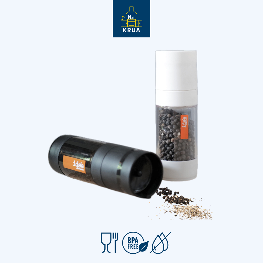 Naikrua ขวดบดพริกไทย 2 ชิ้น บดละเอียด ไม่เกิดสนิม ที่บดพริกไทย เกลือ เครื่องเทศ Pepper Grinder