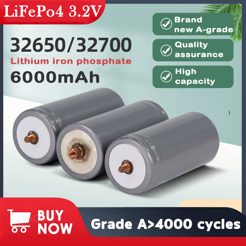 แบตใหม่ แบตเตอรี่ลิเธียมฟอสเฟต LiFePO4 32650 3.2V กระแส 6000-6500 mAh แบบเกลียว ถ่านชาร์จ แบตเตอรี่ 