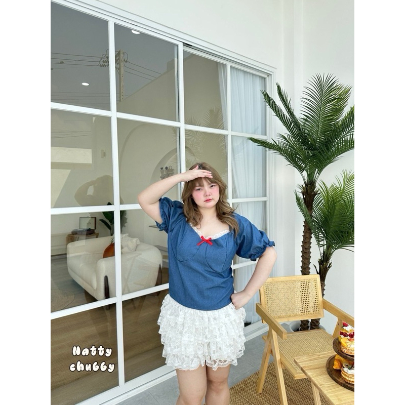 🧸𝐂𝐡𝐮𝐛𝐛𝐲𝐋𝐚𝐧𝐝.(อก38-50)🪐Pluto Shirt💫 รุ่นพลูโต เสื้อสาวอวบ พลัสไซส์ ผ้ายีนส์ ดีเทลน่ารัก #Sh084