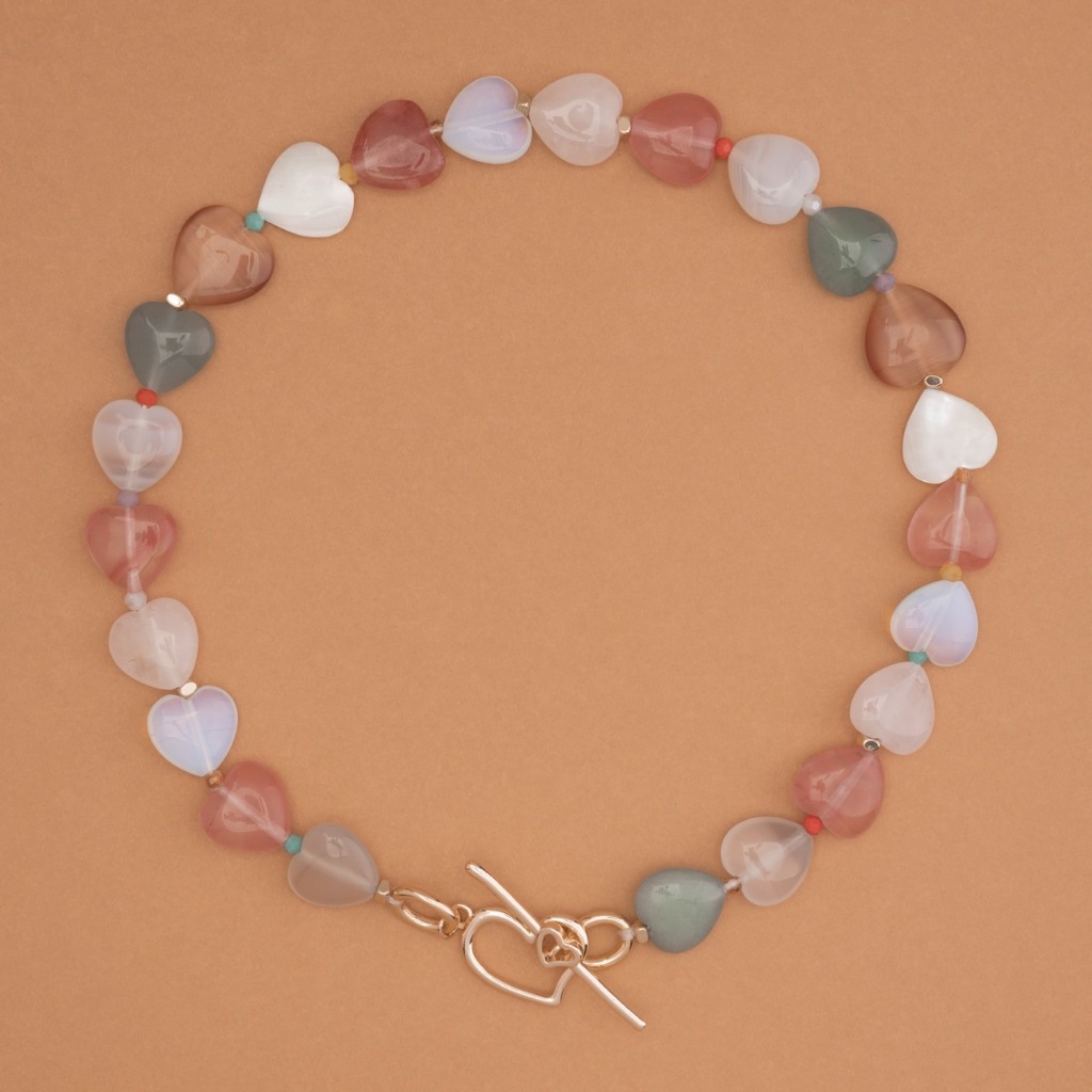 NAKAMOL - MULTI HEART GEM NECKLACE สร้อยคอหินมงคลมัลติฮาร์ท