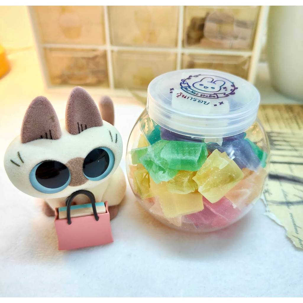 90 กรัม วุ้นกรอบอัญมณีกลิ่นผลไม้ (คละรส, คละสี) ขนมขบเคี้ยวแสนอร่อย กรอบนอกนุ่มใน