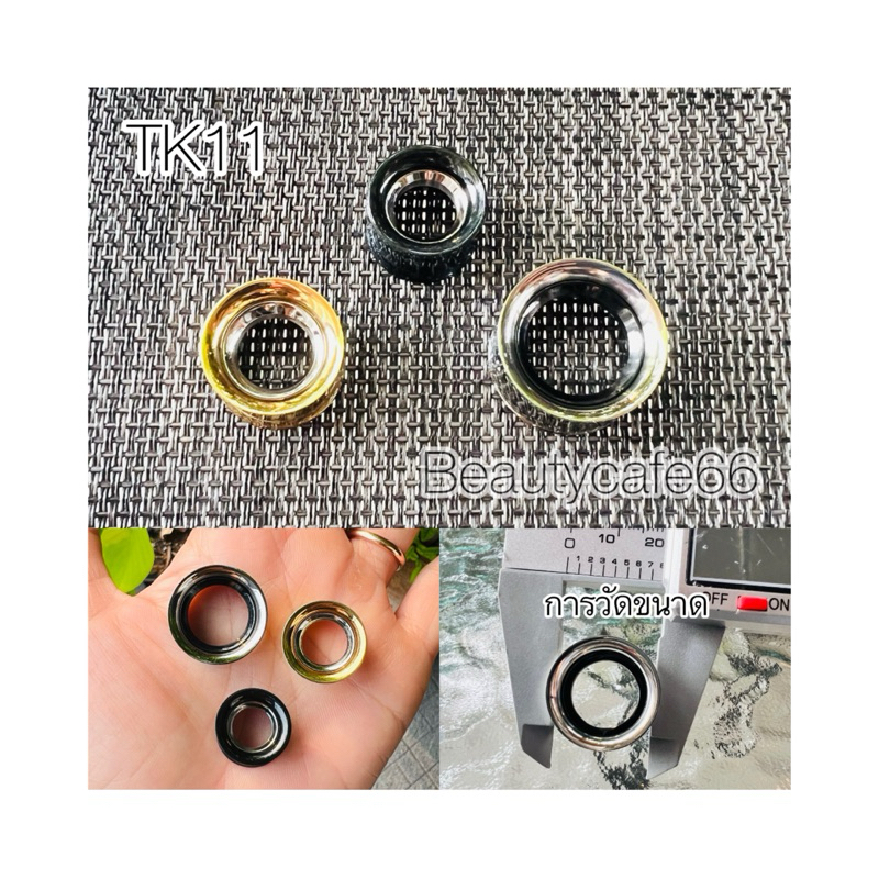 TK11 จิวปากแตร 2Tones Stainless 316L จิวหู ปากแตร ทูโทน 8 - 20 mm. สแตนเลสแท้