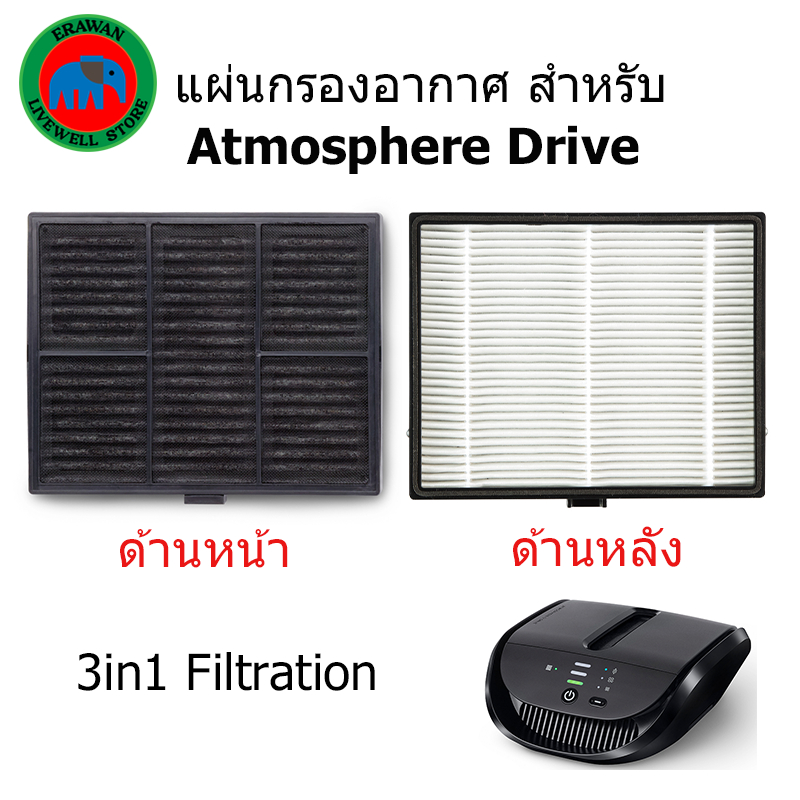 ไส้กรอง แอทโมสเฟียร์ ไดร์ฟ Atmosphere drive filter อะไหล่เทียบ คุณภาพดี 3in1 Car Air Purifier filter
