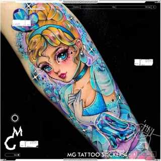 (ส่งจากไทย) ใหม่ สติกเกอร์รอยสักชั่วคราว ลายเจ้าหญิง ติดทนนา…