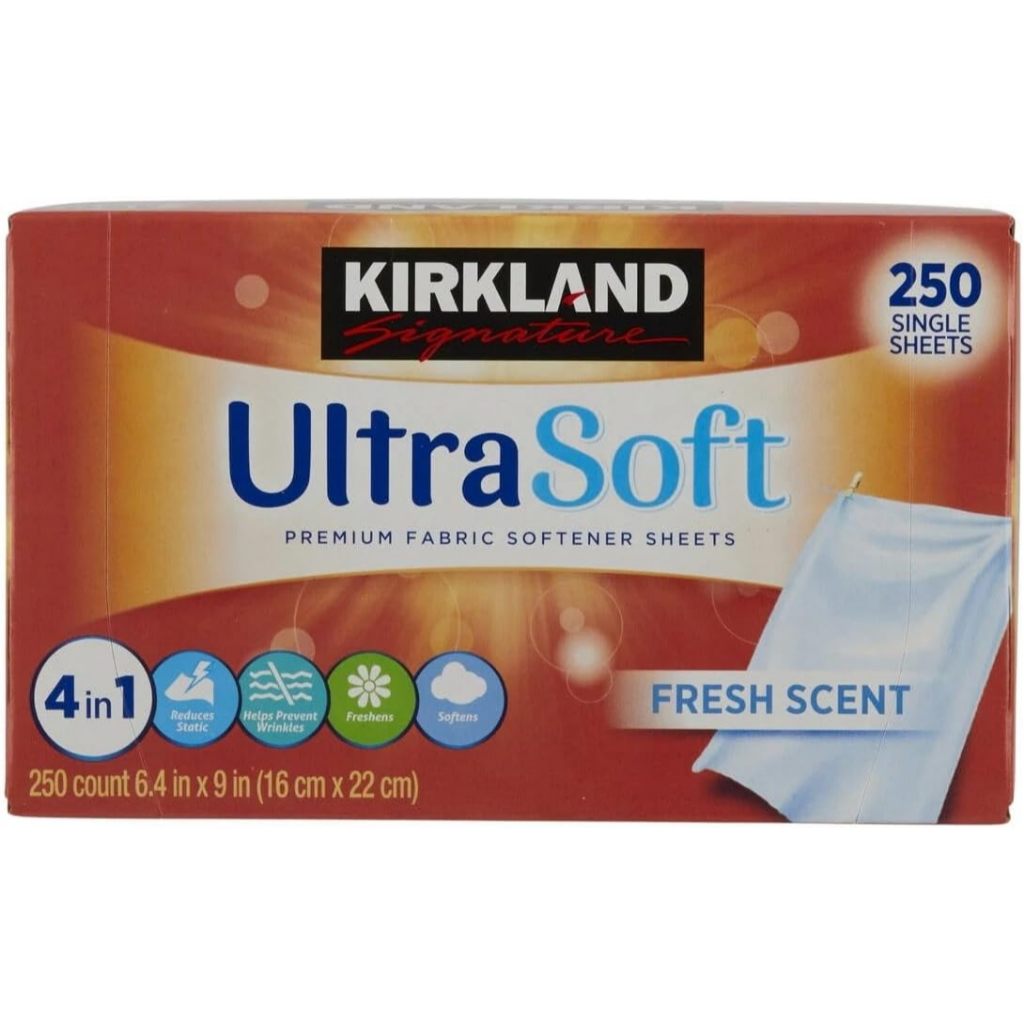 แผ่นอบผ้าหอมให้ผ้าเรียบขึ้น Kirkland Signature Ultra Soft Premium Fabric Softener Sheet Fabric Softe