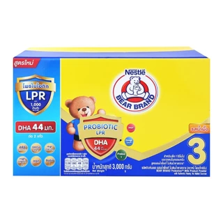 Bear Brand นมผงตราหมี Advice Protection อายุ 1 ปีขึ้นไป สูตร 3 รสจืด/น้ำผึ้งขนาด 3000กรัม
