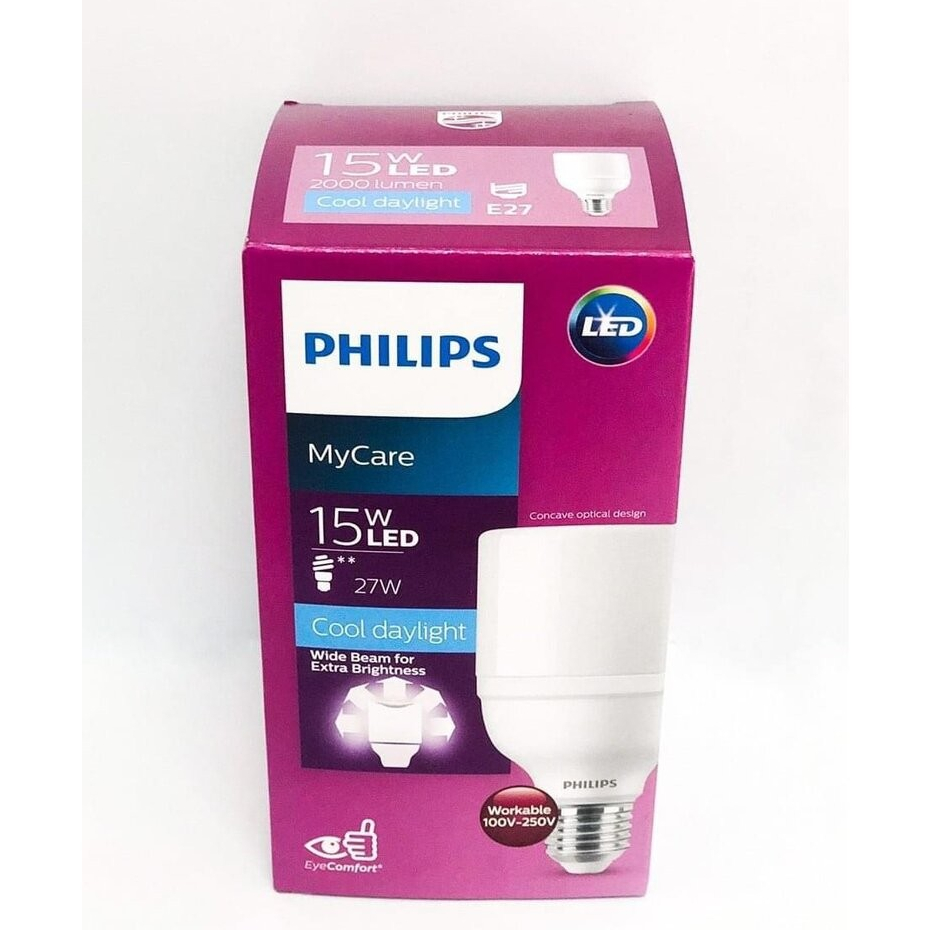 Philips หลอดไฟ LED 15W E27 รุ่นT70 LED Bright Bulb หลอดไฟฟิลลิป์ ฟิลิปส์ MyCare A1