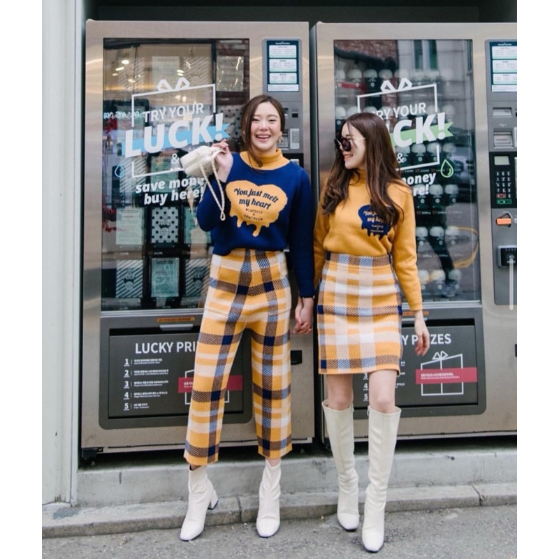 Flat2112 x Coatover MELT MY HEART KNIT SET เซตสีเหลือง size s แค่ลอง