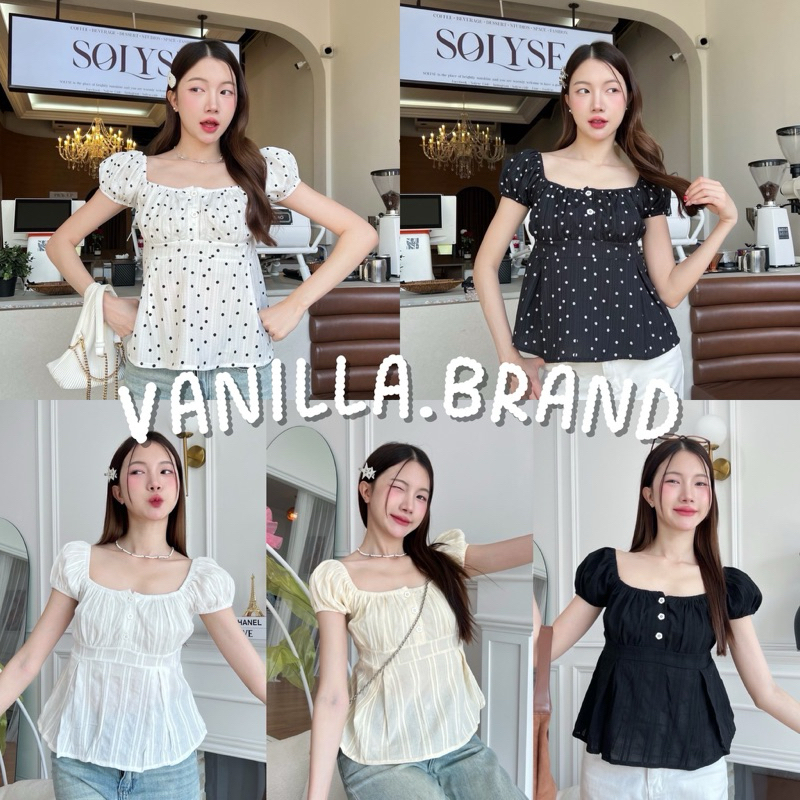 เสื้อแขนตุ๊กตา สม็อคหลัง มีโบว์ผูก -kn / VB0154
