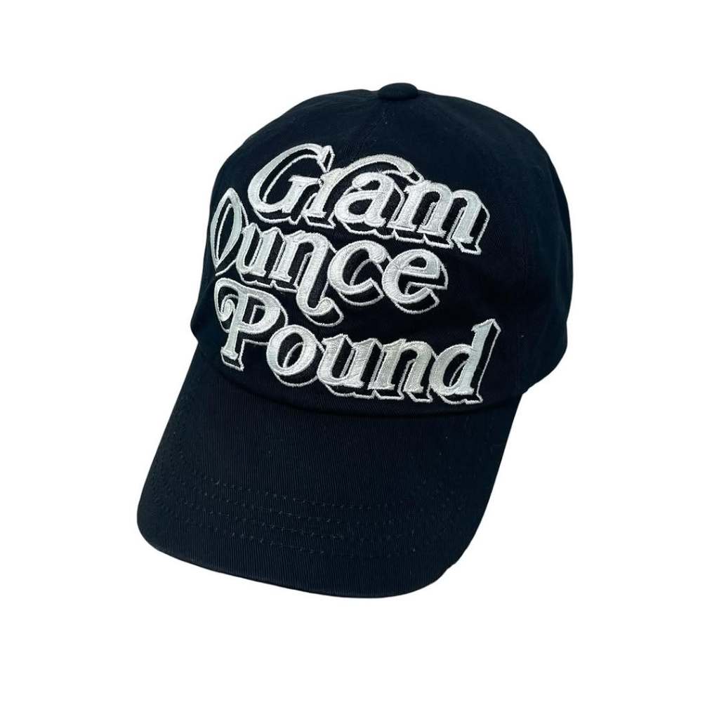 GRAM OUNCE POUND 70S LOGO 6 PANEL CAP BLK/WHT