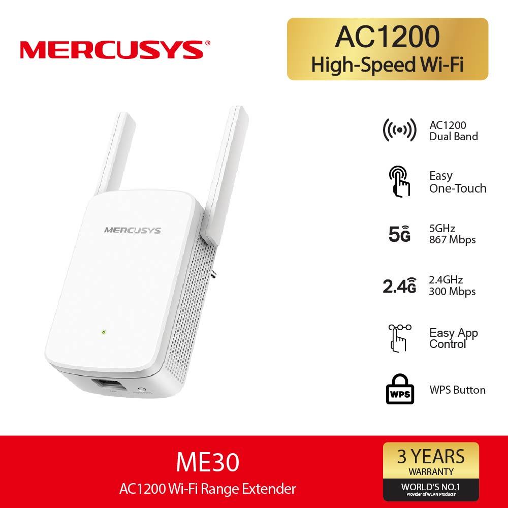 Mercusys ME30 AC1200 Wi-Fi Range Extender
